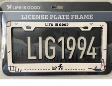 Life Is Good Walk On Beach Light House Stainless Steel License Plate Frame Life Is Good Walk On Beach Light House Stainless Steel License Plate Frame