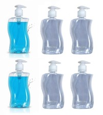 6x HAND WASH EMPTY BOTTLES PUMP DISPENSER PLASTIC FOR SOAP SHAMPOO TOILET 500ml