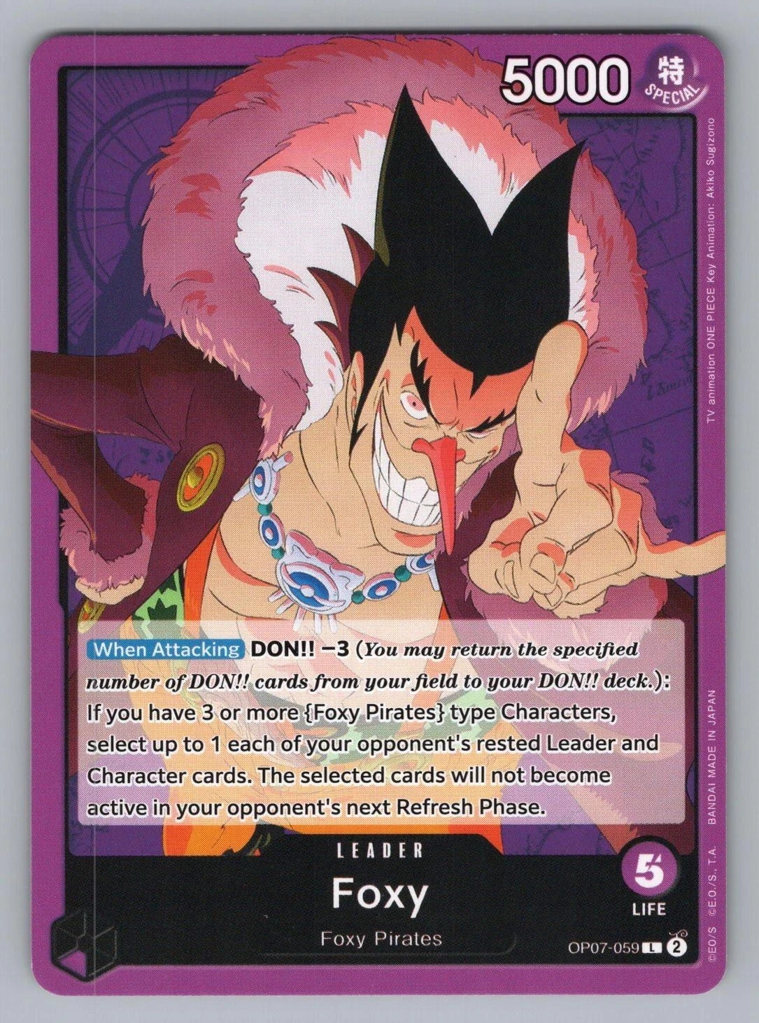 FOXY (059) OP07-059 L 500 YEARS IN THE FUTURE ONE PIECE NM OP07 2024,;