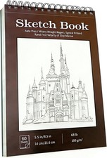Sketch Book, Spiral Bound Sketch Pad, 100 Sheets 68lb/100gsm Drawing Paper,