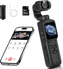 4K Vlogging Camera for Youtube, 75MP Pocket Camera with 330  Rotating Lens