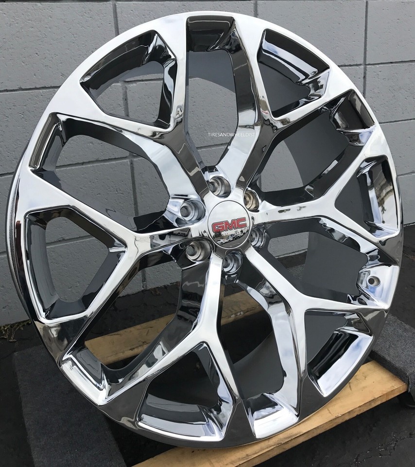 22 Inch Snowflake Chrome Wheels Yukon Silverado Tahoe Sierra Rims ...