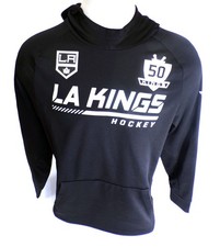 2022-23 Sean Durzi #50 LA Kings Worn Fanatics NHL Authentic Pro Black LG Hoodie
