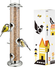 Iborn Metal Bird Feeders 6 Ports Hanging Wild Bird Seed Feeder for Mix Seed See