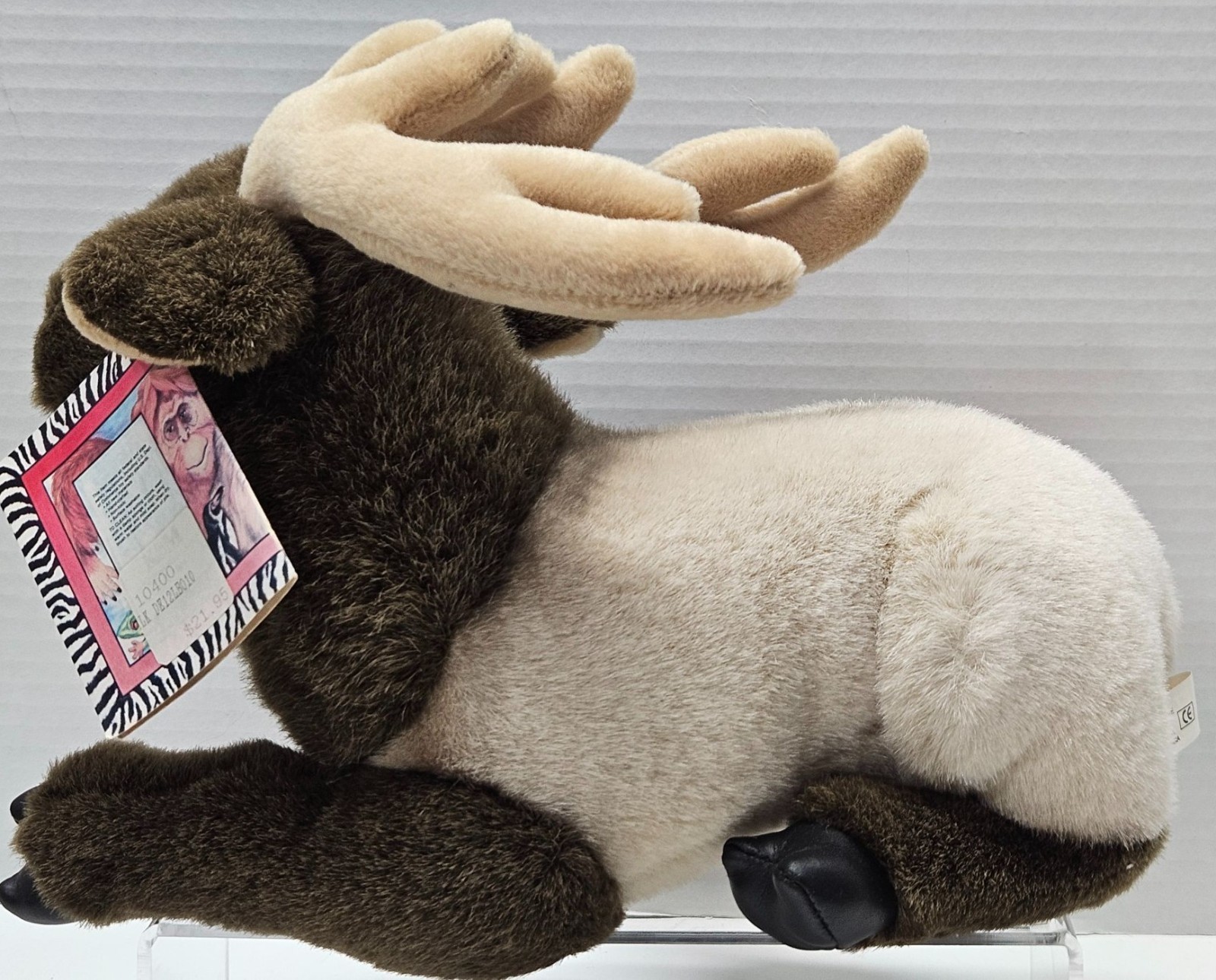 Vintage 1994 K&M International Roosevelt Elk Plush 11" Wildlife Toy w/ Tags
