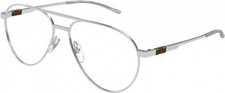NEW Gucci GG 1679O Eyeglasses 001 SILVER 100 AUTHENTIC