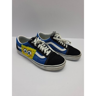 Vans Old Skool SpongeBob SquarePants Blue Black Skate Shoes Mens 7.5 Womens 9