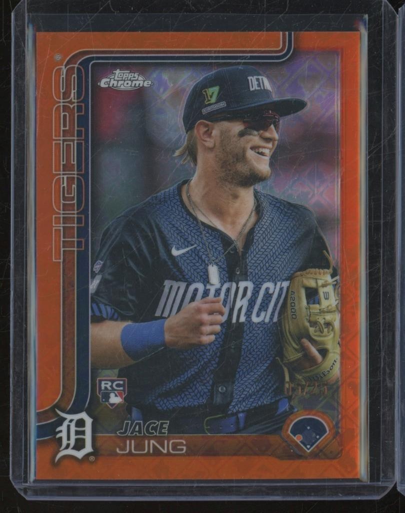 2025 Topps Chrome Logofractor JACE JUNG #225 RC Image Variation Orange /25 JA326