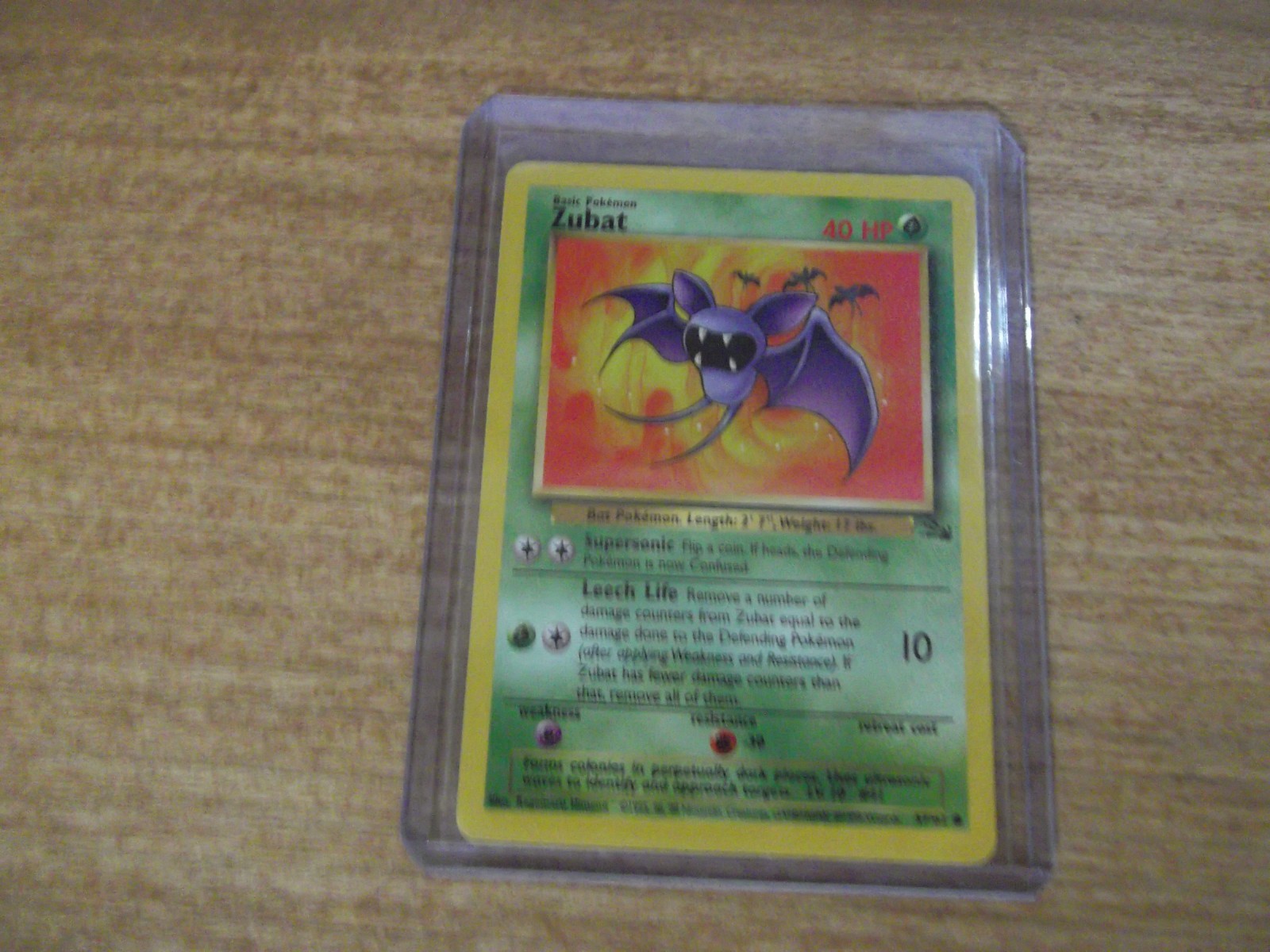 Pokemon Card ZUBAT 1st Edition TCG Fossil Super Rare Non Holo 57/62 NM/LP