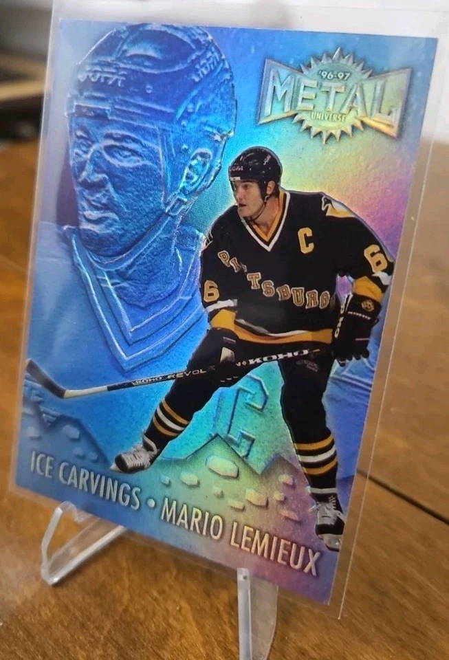 1997 Fleer/Skybox Metal Universe Ice Carvings Super Power Mario Lemieux 96’-97’ - Image 4 of 4