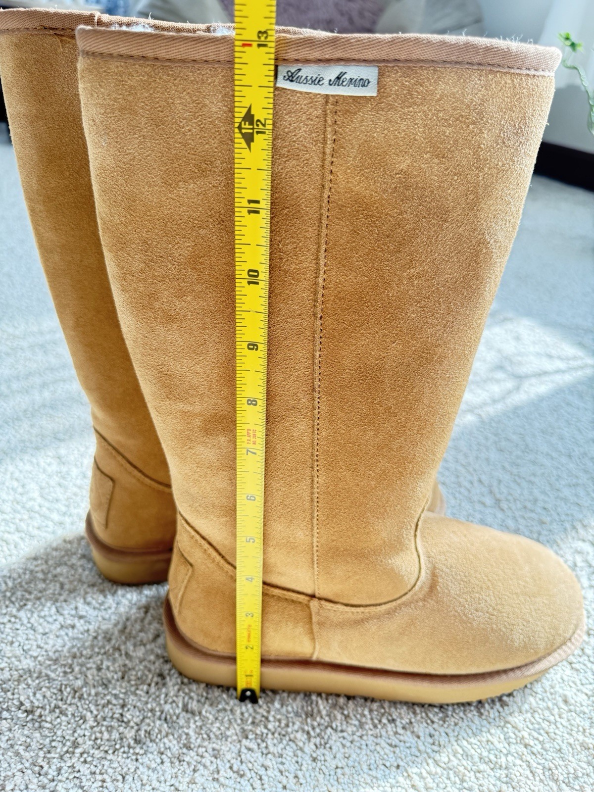 Aussie Merino Size W 7 Winter Boots Suede Leather Sheepskin Brown 🔥🔥🔥🔥