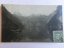 Antigua postal Berchtesgaden Königssee Pintorwinkel 1908 [aJ17]