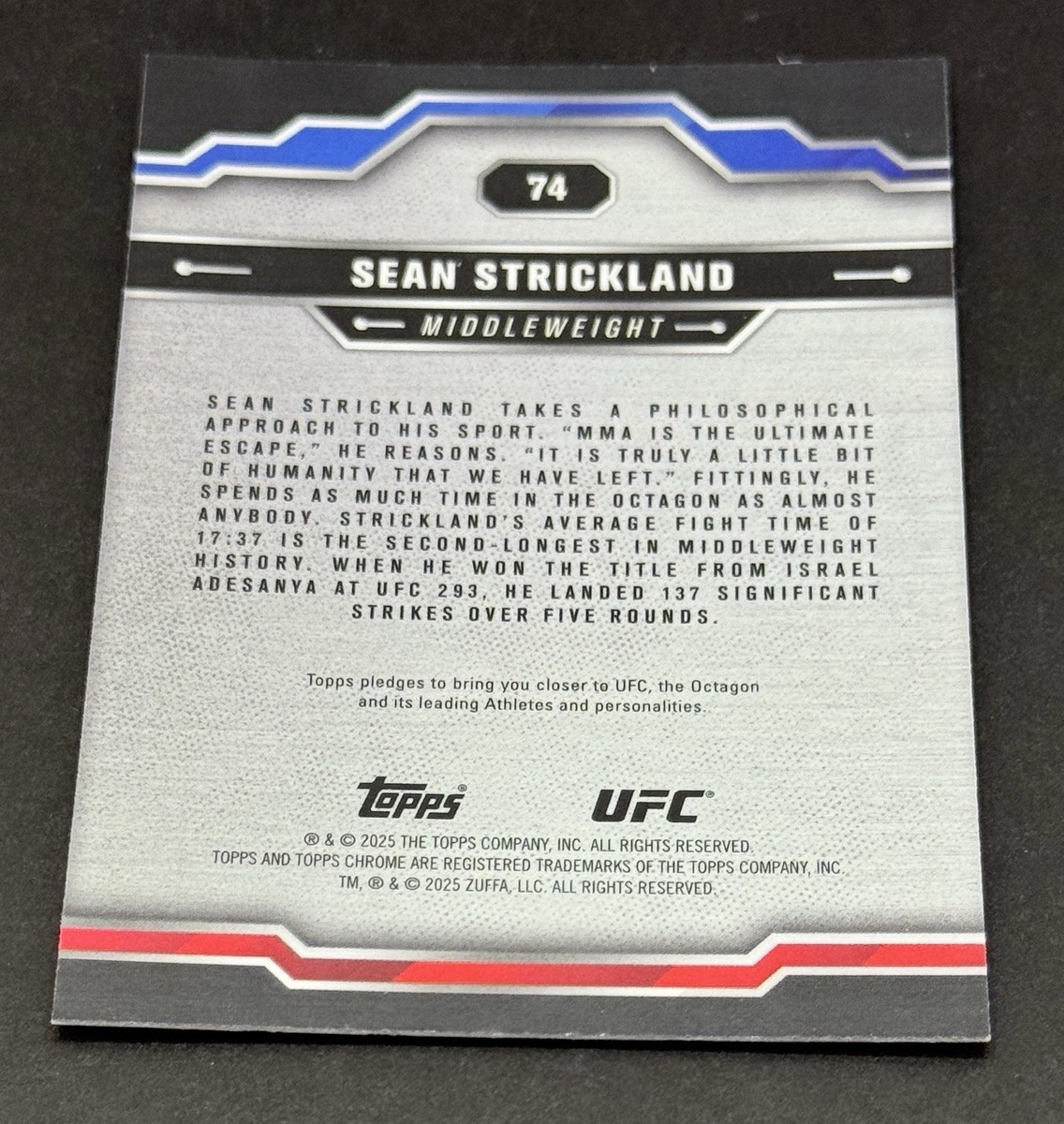 2025 Topps Chrome UFC Prism Refractor Sean Strickland #74 | eBay