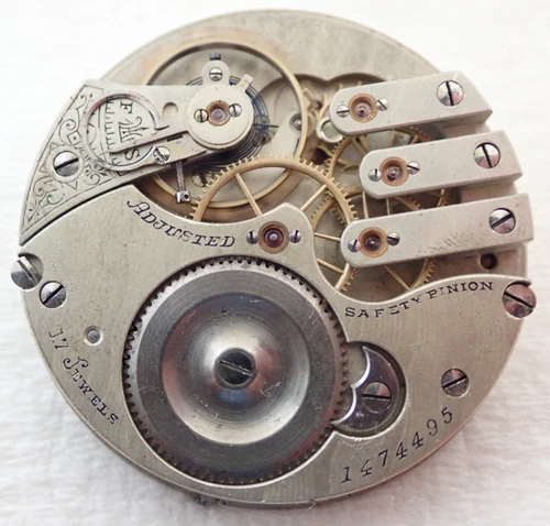 ANTIQUE 16s ILLINOIS GRADE 185 17 JEWEL OPEN FACE POCKET WATCH MOVEMENT