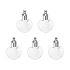 5pcs Name on Rice Glass Vial Pendant Heart