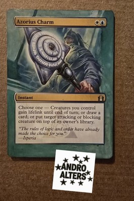 Azorius Charm Altered Art Hand Painted MTG Magic the Gathering Borderless White 