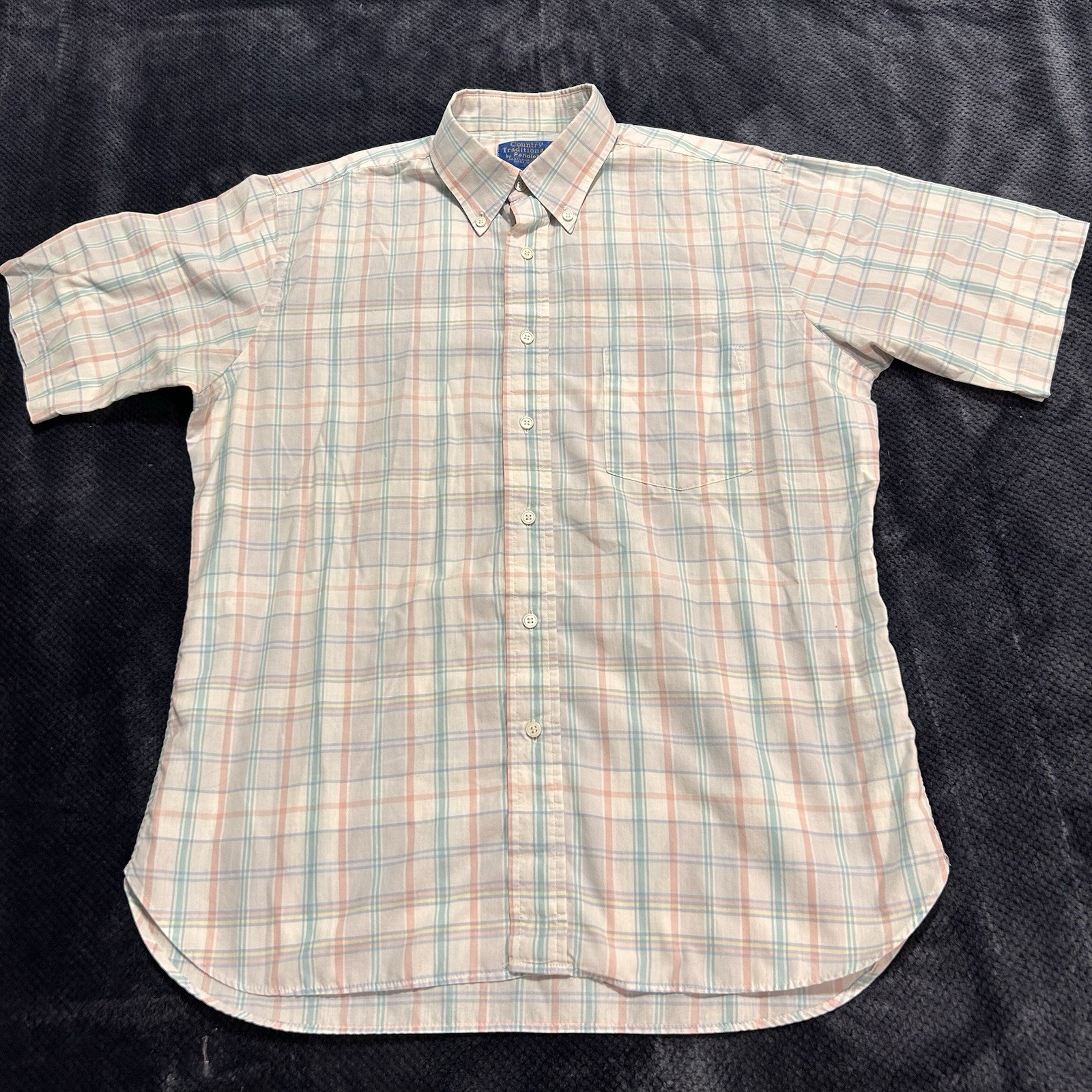 Pendleton Short Sleeve Multicolor Plaid Button Do… - image 1