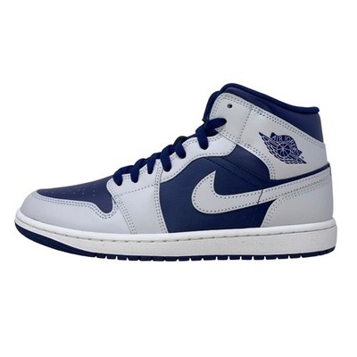 Air Jordan 1 Mid 'Georgetown' Navy Gray Sneakers, Size 8.5 BNIB DQ8426-403
