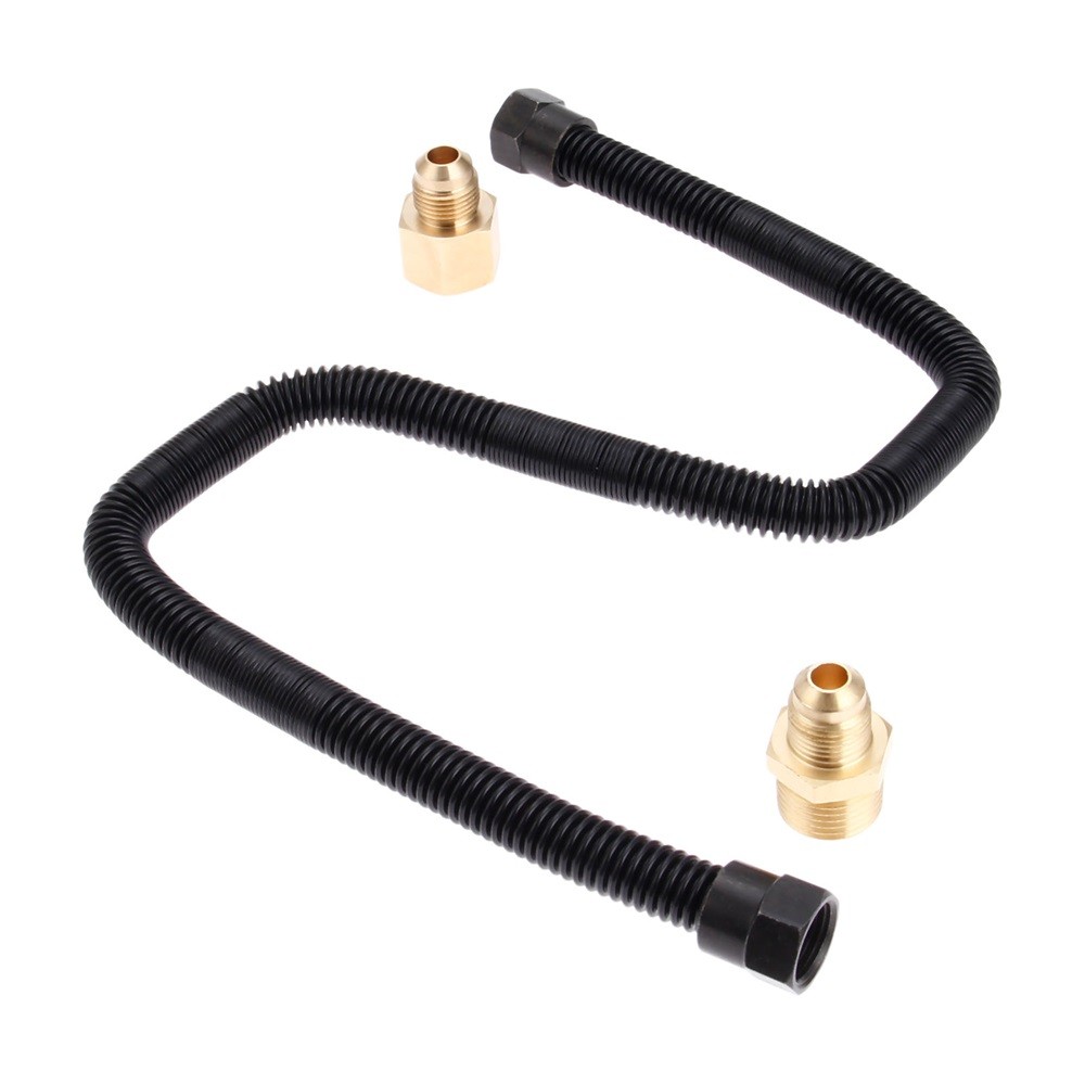 24" Non-Whistle Flexible Flex Gas Line Connector Kit For NG or LP fireplaces