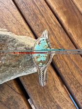 Beautiful Woman&rsquo;s Handmade Sterling Silver Turquoise Cuff Bracelet
