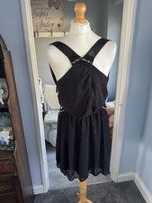 Little Mistress London Black Cocktail Prom Dress UK 18 Gold Evening Wedding