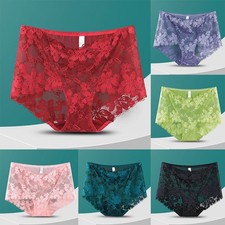 3X Women High Waist Knickers Briefs Lady Lace Seamless Underwear Panties L-2XL