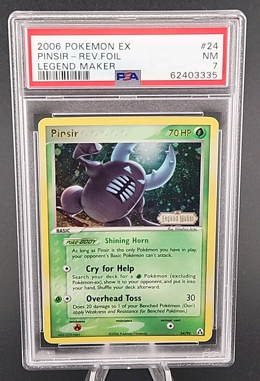 PSA 7 NM 2006 Pokemon Pinsir EX Legend Maker Reverse Holo Rare #24
