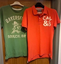 Soulcal & Co Bundle of two mens Shirts- 1 Red Polo & 1 Green T Shirt Size Large