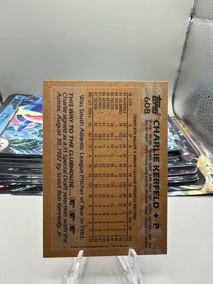 1988 Topps - Charlie Kerfeld #608 - Image 2 of 2