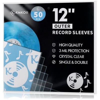 Schallplattenhüllen 12 Zoll LP Vinyl Schutzhüllen 50 Stück transparent Musik