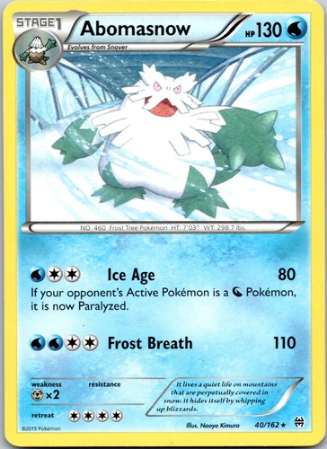 Abomasnow 40/162 Rare BREAKthrough Pokemon Lightly Played
