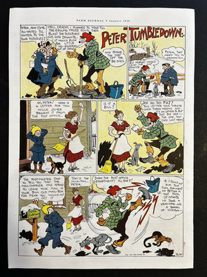 Vtg 1938 Full Page Comic Strip-Peter Tumbledown-Durn the Post Office Department!