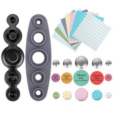 100 PCS Cover Buttons Tools Kit 5 Sizes with Wire Backs DIY Fabric Clothes Hats