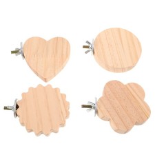 4pcs Wood Bird Perch Stand: Perch Bird Platform - Parrot Stand Playground Cage