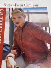 Button Front Cardigan Knitting Pattern Pages From Book