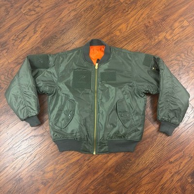 Rothco Jacket Mens L Green MA-1 Reversible Bomber Intermediate USAF Flyer Flight