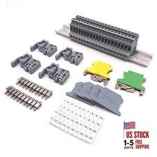 DIN Rail Terminal Blocks Kit, 20PCS UK2.5B Terminal Blocks 12 AWG Gauge, 20A