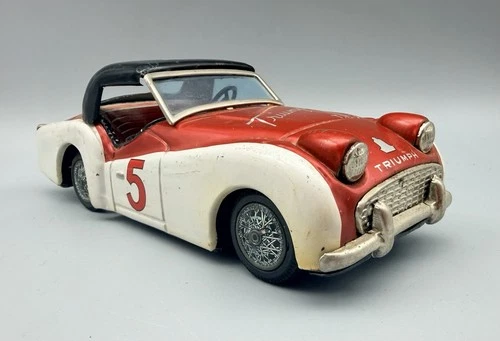 Vintage Triumph TR3 Tin Friction Toy Car by Bandai  8”
