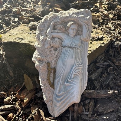 Sappho Greek Poet Wall Plaque Ergani Athena Handmade Classical Relief w/ Coin