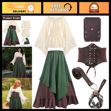 Medieval Renaissance Women s Dress Costume - Halloween Blouse, Skirt, Corset B