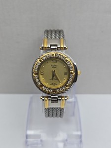 Vintage Rofina Supreme 22K Gold Plated Cable Bracelet Quartz Watch New Battery Vintage Womens Watch Gold Tone Rofina Quartz Bangle Watch  main image 2