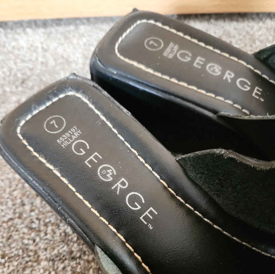 Tacones de cuña George Hillary de cuero sin cordones para mujer talla 7 hechos en Brasil  Foto 3 de 4