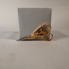 Gingher-like Stork Embroidery Scissors - 3.5" G-ST Gold-plated Handles Italy