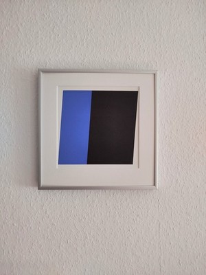 Ellsworth Kelly ''Blue/Black'' _ Farb-Druckgrafik von 1973 gerahmt