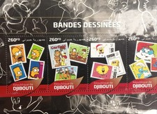 Bloc 4 Timbres BD Bande Dessinée Djibouti neufs** 2016