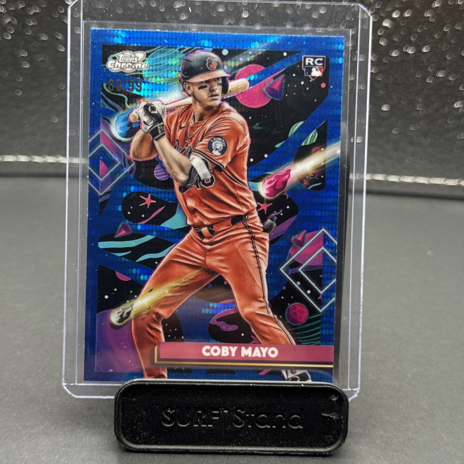 2025 Topps Chrome Cosmic Coby Mayo #154 Blue Moon Refractor /99 (RC)