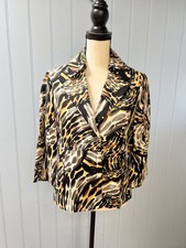 Rafaella Studio Petite 3/4 Sleeve Blazer Jacket W/Pockets Size PM