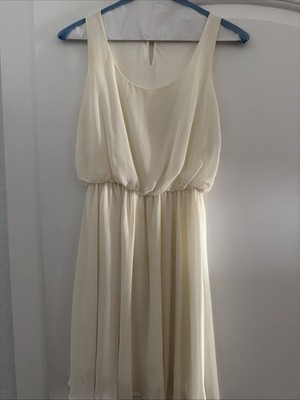 Lush Dress Womens X Small Off White Cream Fit Flare Swing Dress Party