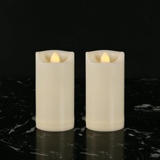 2" X 4" Battery Operated Flameless Candles with Timer, Waterproof Outdoor Flicke