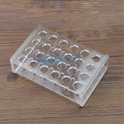 14mm Diam 24 Holes Methyl Methacrylate Rack Stand For 5ml Centrifuge Tubes *vv